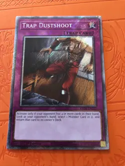 2025 Yugioh1st Edition Trap Dustshoot Platinum Secret #RA04-EN121 - Image 1