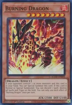 Burning Dragon - AGOV-EN094 - Super Rare - 1st Edition Near Mint Yugioh! Card - Image 1
