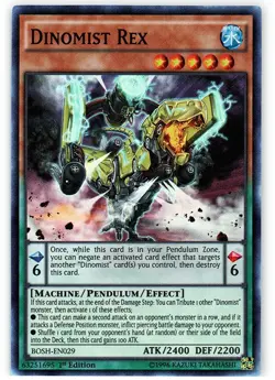 Dinomist Rex - BOSH-EN029 - Super Rare - 1st Edition Near Mint Yugioh! Card - Image 1