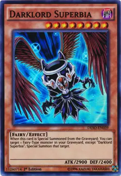 Darklord Superbia - DESO-EN039 - Super Rare - 1st Edition Near Mint Yugioh! Card - Image 1