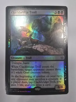 Clackbridge Troll - Foil NM, English MTG Throne Of Eldraine Magic The Gathering - Image 1