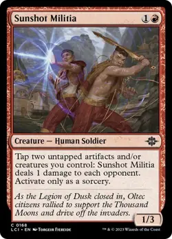 x4 NM (Playset) Sunshot Militia, MTG, LCI, Magic the Gathering, 168 - Image 1