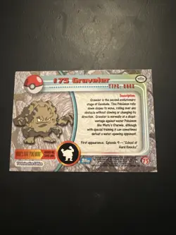 #75 Graveler 1999 TOPPS Pokemon TV Animation Edition Black Logo Vintage! - Image 5