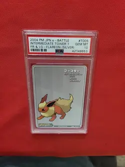 GEM MINT Pokemon: Flareon Silver Intermediate Tower 1 FR & LG e Battle T005 PSA - Image 4