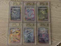 Set of 6 BGS 10 Eeveelution Pokemon Cards SAR Tera Festival - Image 1