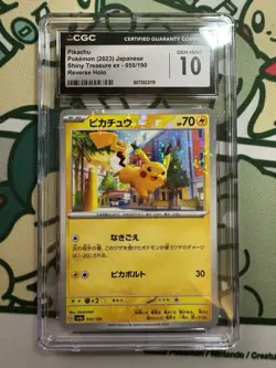 2023 Pokemon Japanese Shiny Treasure ex Pikachu Reverse Holo #55 CGC GEM MINT 10 - Image 1
