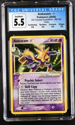 Pokemon Alakazam Gold Star Holo 2006 EX Crystal Guardians #99 CGC 5.5 Excellent+ - Image 1