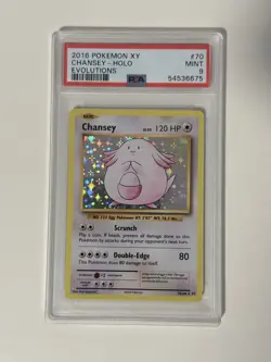 2016 Pokemon XY Evolutions #70 Chansey Holo PSA 9 MINT - Image 1