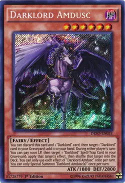 Darklord Amdusc - DESO-EN033 - Secret Rare - 1st Edition Near Mint Yugioh! Card - Image 1