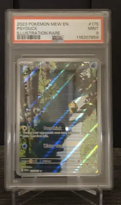 Psyduck 175 Mew 151 Illustration Rare PSA 9 2023 Pokemon Card Game - Image 1