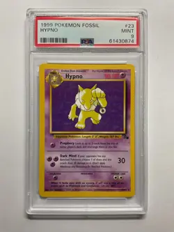 PSA 9 - Hypno - 23/62 Fossil Rare - WOTC Unlimited - Pokemon TCG Cards - Image 1