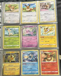 Eevee & Evolutions 9 Card Collection from Various Sets All Near Mint ! - Image 1