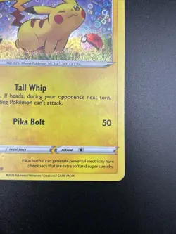 Pokemon TCG 2020 General Mills Black Star Promo Card -- Pikachu SWSH039 Holo - Image 4
