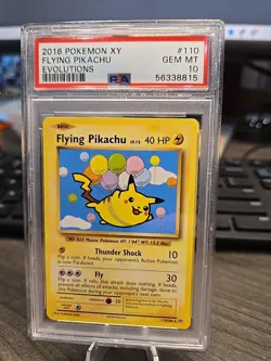 2016 Pokemon XY Evolutions Flying Pikachu Card 110/108 PSA 10 Gem Mint - Image 1