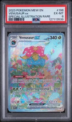 Pokemon TCG Venusaur EX Holo Card 198/165 Scarlet & Violet 151 Series PSA 6 - Image 1