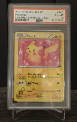 Pikachu RC7 Legendary Treasures Radiant Coll. Holo PSA 6 2013 Pokemon Card Game - Image 1