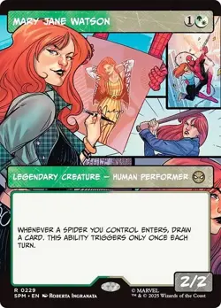 FOIL Borderless MARY JANE WATSON mtg NM Marvel's Spider-Man 1 Rare PANEL - Image 1