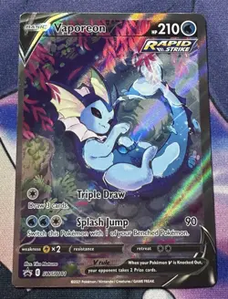 2021 Vaporeon V Alt Art SWSH181 Pokemon Sword & Shield Holo Black Star Promo - Image 1