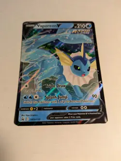 2021 Pokemon Rapid Strike Blue Vaporeon V HP210 SWSH150 HOLO - Image 1