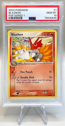 Pokemon Blaziken #1/17 Non-Holo Rare - 2004 Pop Series 1 - PSA 10 GEM MINT!! - Image 1