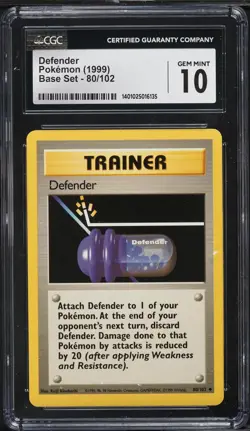 1999 Pokemon #80 Defender BASE SET - CGC 10 GEM MINT - Image 1