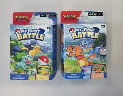 PoKeMoN My First Battle Decks Pikachu Bulbasaur Squirtle Charmander NEW set of 2 820650852534 - Image 1