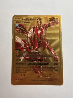Gold Foil Card Collection Iron Man & Scizor Tag Team GX NM - Image 1
