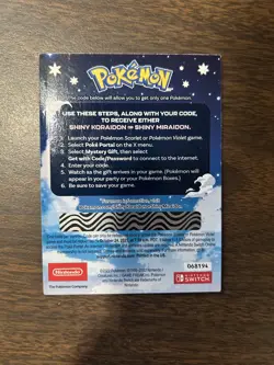 Shiny Koraidon & Miraidon Pokemon Scarlet Violet Code Card Gamestop unscratched - Image 2