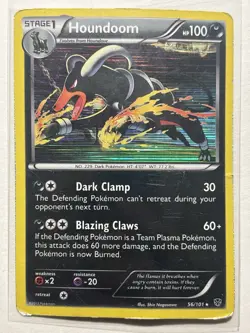 Houndoom 56/101 - Black & White Plasma Blast Holo Rare Pokemon Card - Image 1