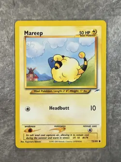 Mareep 75/105 Pokemon TCG Neo Destiny Vintage WOTC Card Regular (Light Play) - Image 1