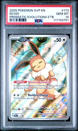 PSA 10 2025 Eevee 173 SVP Prismatic Evolutions ETB Promo Pokemon Card GEM MINT - Image 1