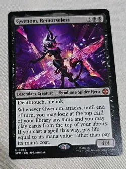 MTG Gwenom, Remorseless Magic Card Marvel Spider-Man Mythic NM/M Pack Fresh - Image 1