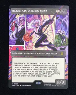 2025 Magic The Gathering MTG Marvel EN R 0222 Black Cat Cunning Thief KM035 #4 - Image 1