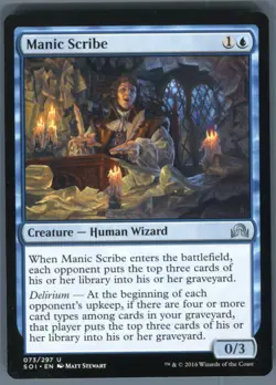 Magic the gathering Shadows over Innistrad Manic Scribe #73 Near Mint or Better - Image 1