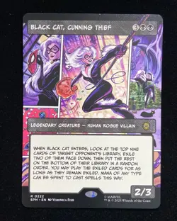 2025 Magic The Gathering MTG Marvel EN R 0222 Black Cat Cunning Thief KM035 #2 - Image 1