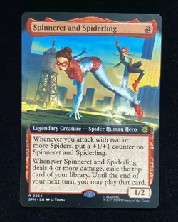 2025 Magic The Gathering Marvel Borderless R 0264 Spinneret and Spiderling KM035 - Image 1