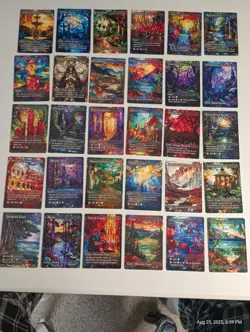 MTG Magic Sets Dual Lands, Pain Lands, Fetch Lands + Fantasy Art Stained Glass - Image 1