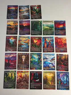 MTG Magic Sets Dual Lands, Pain Lands, Fetch Lands + Fantasy Art Stained Glass - Image 2