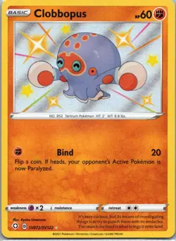 Pokemon TCG Clobbopus SV072/122 Shining Fates Shiny Vault Holo NM - Image 1