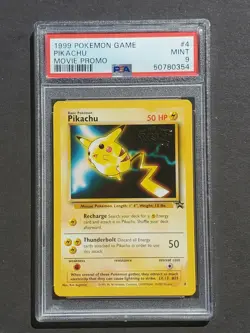 Pokemon PSA 9 PIKACHU #4 - WB MOVIE PROMO 1999 - (MINT) - Image 1