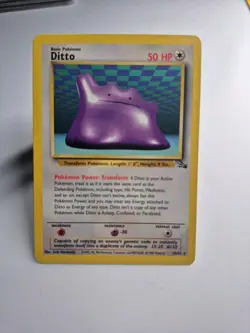 1999 Pokemon TCG Ditto Fossil Unlimited Rare Non-Holo 18/62 Collectible Vintage - Image 1