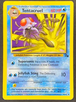 Pokemon Tentacruel 44/62 FO Fossil Unlimited LP - Image 1