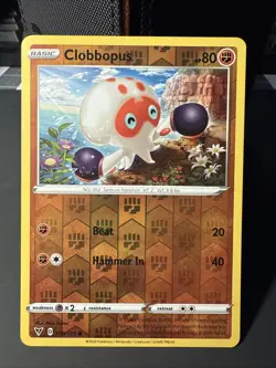 Pokemon TCG Clobbopus SWSH Vivid Voltage 100/185 Reverse Holo Common Card NM - Image 1