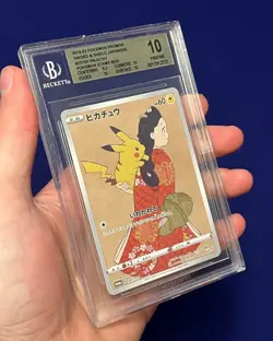 BGS 10 Pikachu #227SP Stamp Box Promo Japanese Pokemon GEM MINT - Image 3