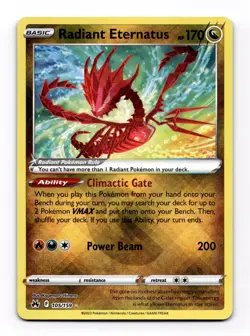 Pokemon TCG Radiant Eternatus Crown Zenith 105/159 Holo Radiant Rare NM - Image 1