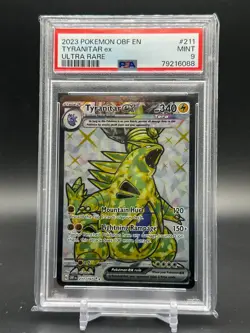 2023 POKEMON OBF EN-OBSIDIAN FLAMES ULTRA RARE #211 TYRANITAR EX PSA 9 - Image 1