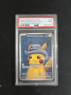 Pokemon Pikachu With Grey Felt Hat SVP 085 Promo Card x Van Gogh MINT PSA 9 - Image 1