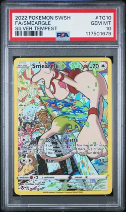 2022 Pokemon Sword & Shield Silver Tempest Smeargle Fa #TG10 PSA 10 - Image 1