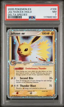 Pokemon Jolteon ex Holo 2005 EX Delta Species #109 PSA 7 NM - Image 1