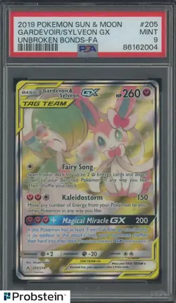 2019 Pokemon S & M Unbroken Bonds FA #205 Gardevoir Sylveon Gx PSA 9 MINt - Image 1
